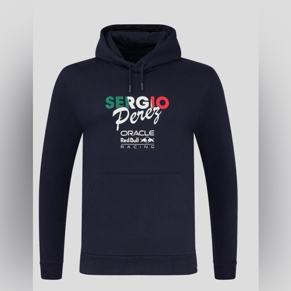 Oracle Red Bull Racing Sergio Perez Flag Overhead Hoodie Size 2XL Navy Blue NWT